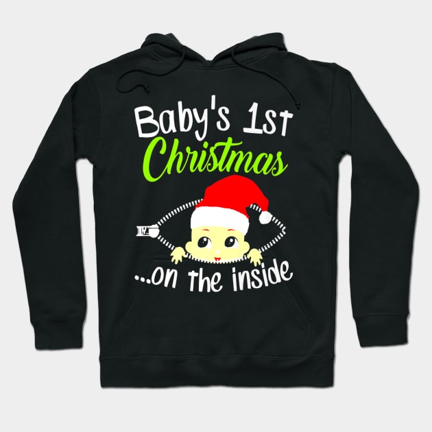 Babys First Christmas Pregnancy Mother Mom Cutes Hoodie by Stick Figure103